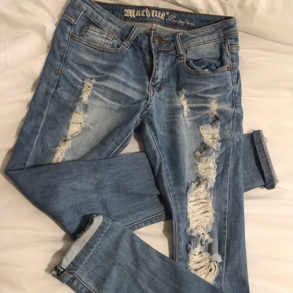 Machine Distressed Denim
